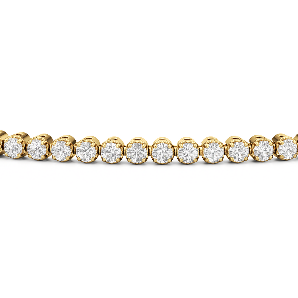 Four Prong Lab Diamond Tennis Bracelet with 10 Cut Diamond in 14KT Rose Gold view 18
