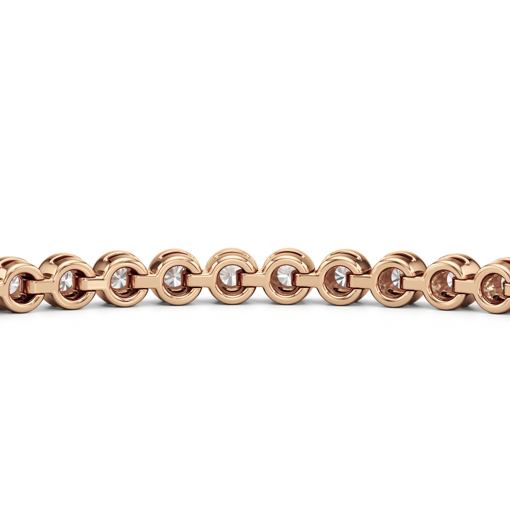 Modern Nugget Lab Diamond Tennis Bracelet with 1 Cut Diamond in 14KT Rose Gold view 7
