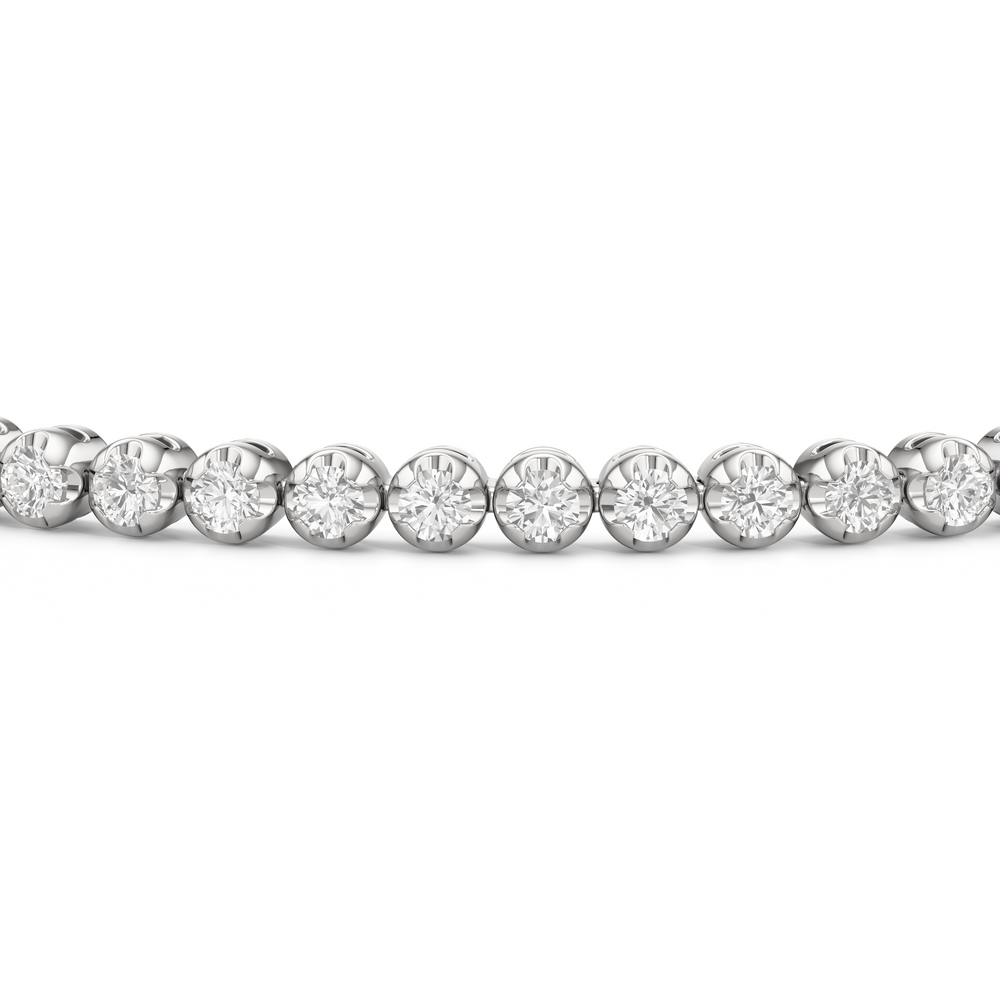Modern Nugget Lab Diamond Tennis Bracelet with 1 Cut Diamond in 14KT White Gold view 5
