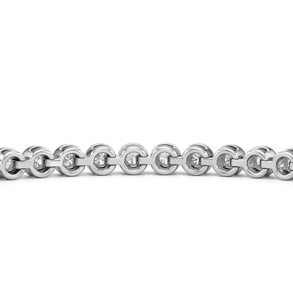 Modern Nugget Lab Diamond Tennis Bracelet with 1 Cut Diamond in 14KT White Gold view 7
