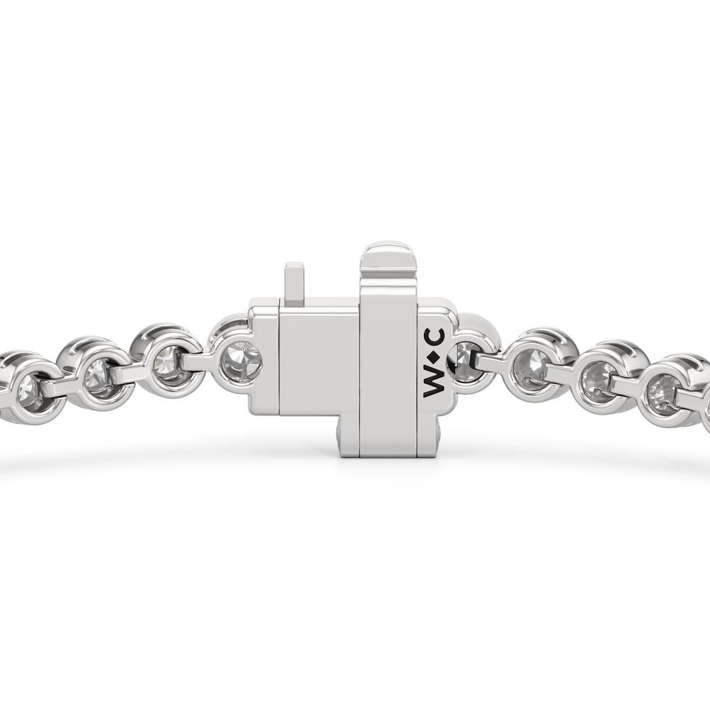 Modern Nugget Lab Diamond Tennis Bracelet with 1 Cut Diamond in 14KT White Gold view 6
