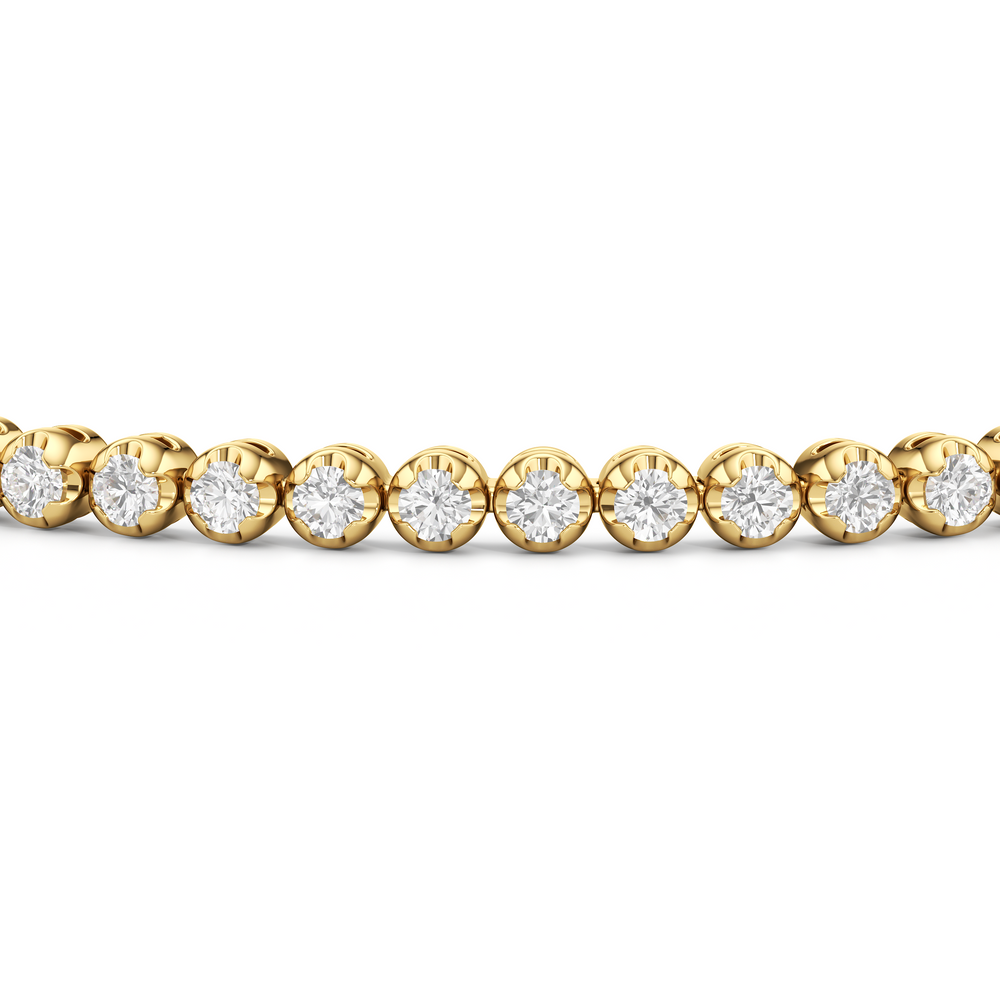Modern Nugget Lab Diamond Tennis Bracelet with 1 Cut Diamond in 14KT Yellow Gold view 5
