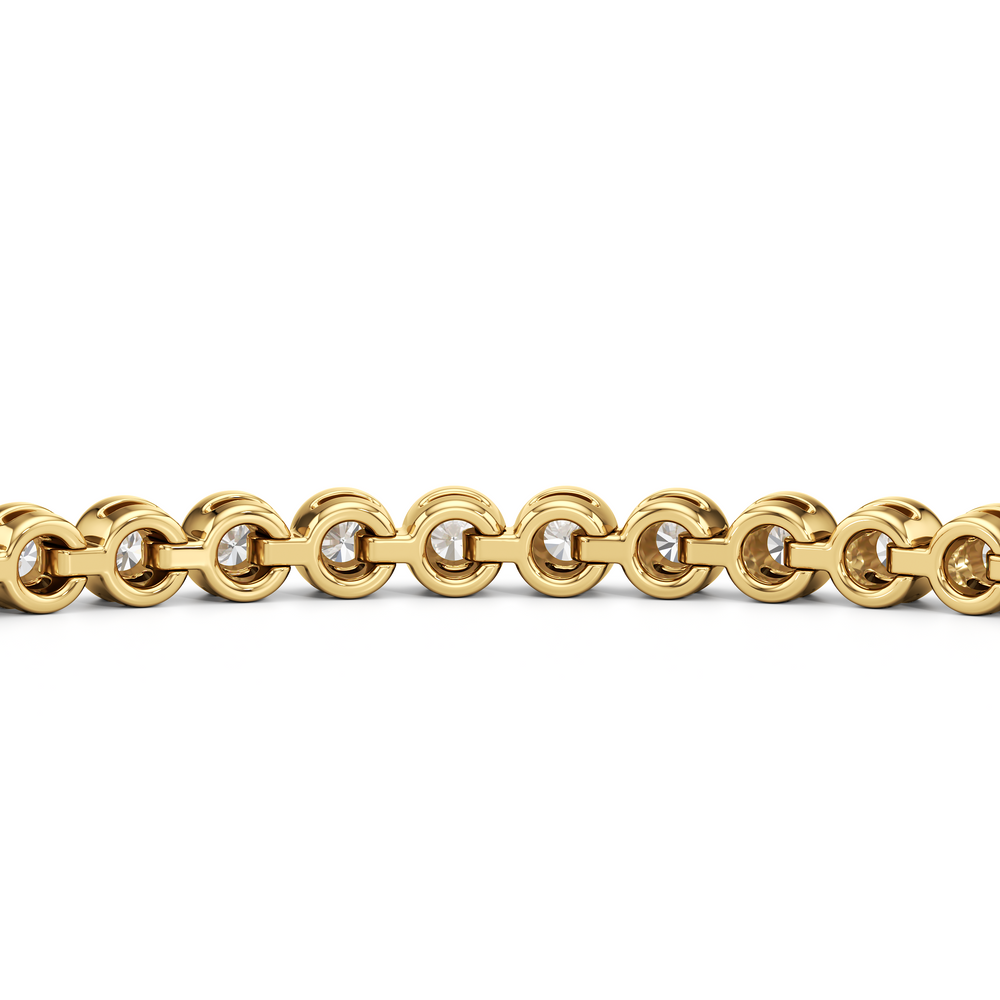 Modern Nugget Lab Diamond Tennis Bracelet with 1 Cut Diamond in 14KT Yellow Gold view 7
