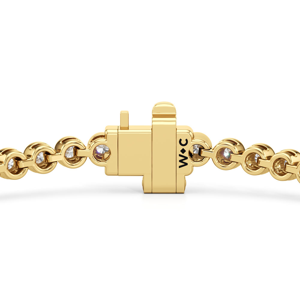 Modern Nugget Lab Diamond Tennis Bracelet with 1 Cut Diamond in 14KT Yellow Gold view 6
