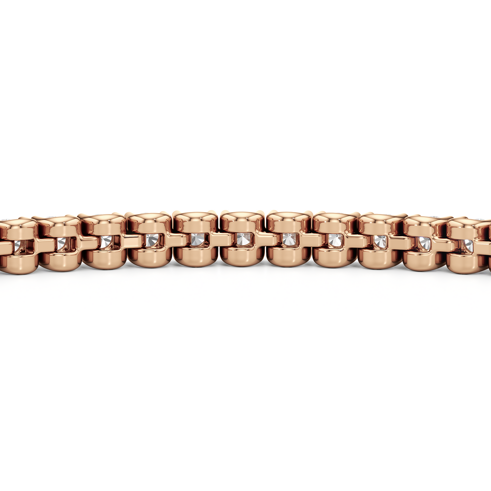 Floating U-Prong Lab Diamond Tennis Bracelet with 3 Cut Diamond in 14KT Rose Gold view 7
