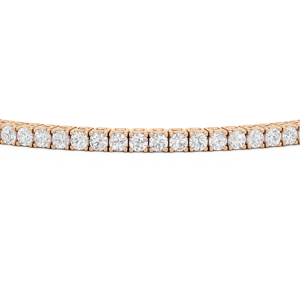 Classic 4-Prong Round Lab Diamond Square Basket Tennis Bracelet with 2 Cut Diamond in 14KT Rose Gold view 5

