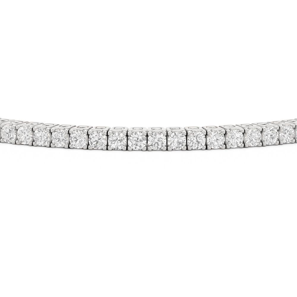 Classic 4-Prong Round Lab Diamond Square Basket Tennis Bracelet with 2 Cut Diamond in 14KT White Gold view 5
