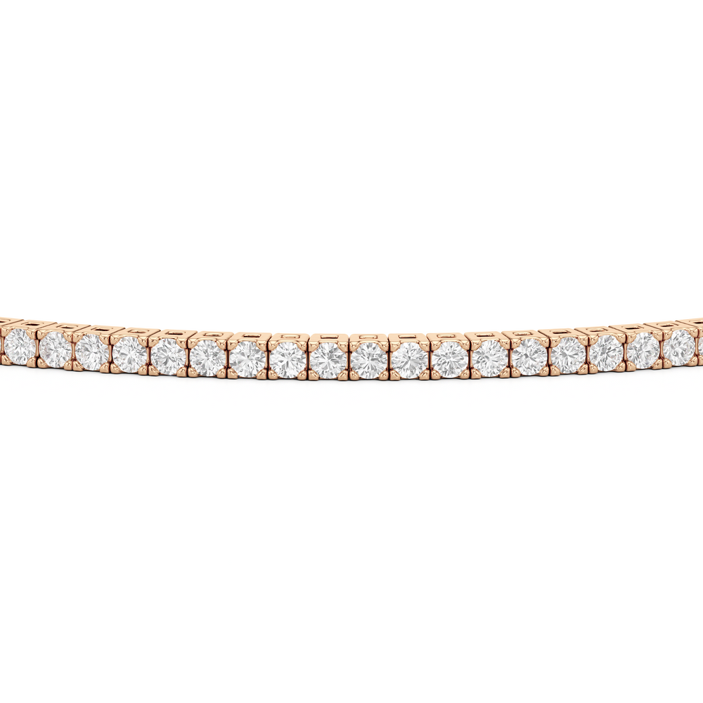 Classic 4-Prong Round Lab Diamond Square Basket Tennis Bracelet with 1 Cut Diamond in 14KT Rose Gold view 5
