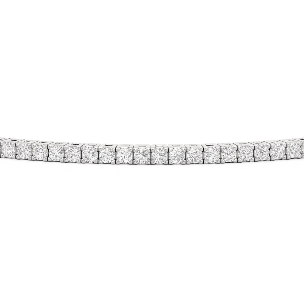 Classic 4-Prong Round Lab Diamond Square Basket Tennis Bracelet with 1 Cut Diamond in 14KT White Gold view 5
