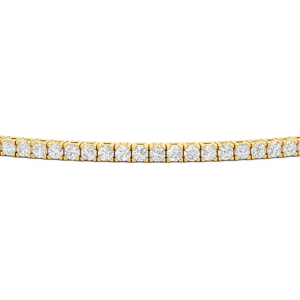 Classic 4-Prong Round Lab Diamond Square Basket Tennis Bracelet with 1 Cut Diamond in 14KT Yellow Gold view 5
