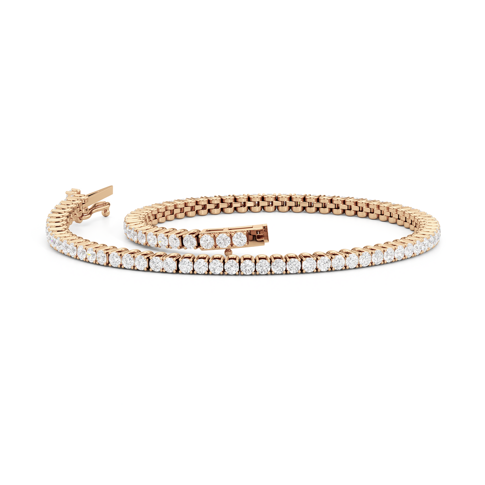 Floating U-Prong Lab Diamond Tennis Bracelet with 2 Cut Diamond in 14KT Yellow Gold view 8
