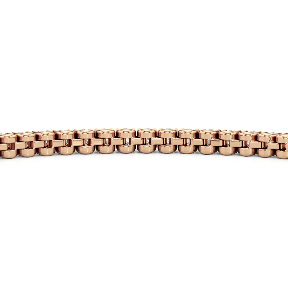 Floating U-Prong Lab Diamond Tennis Bracelet with 2 Cut Diamond in 14KT Rose Gold view 6

