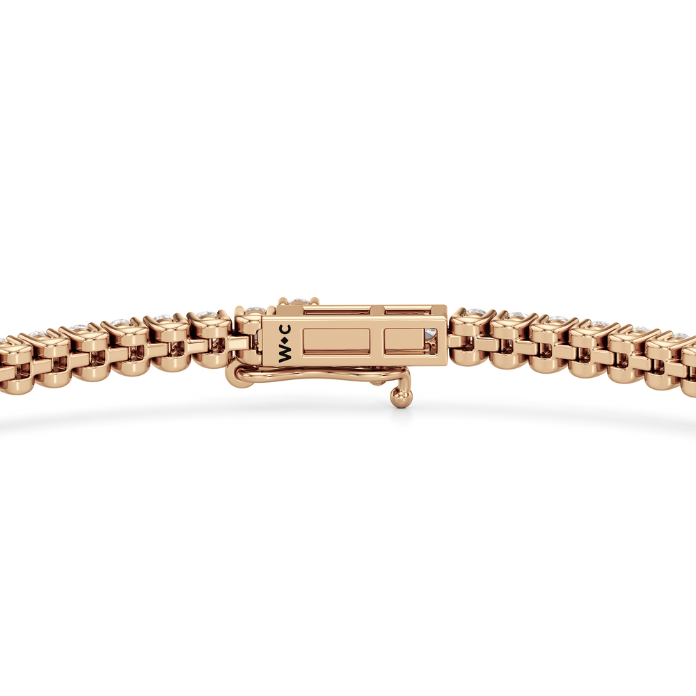 Floating U-Prong Lab Diamond Tennis Bracelet with 2 Cut Diamond in 14KT Rose Gold view 5
