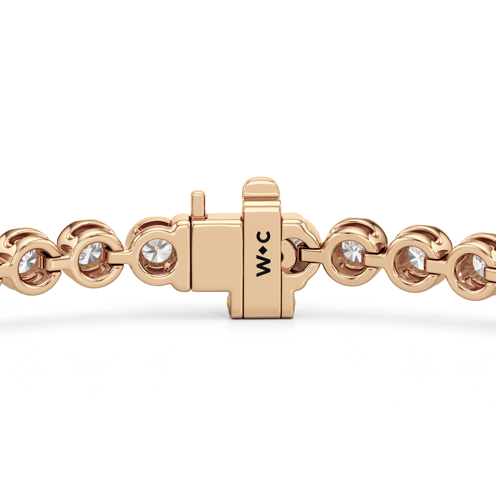 Modern Nugget Lab Diamond Tennis Bracelet with 2 Cut Diamond in 14KT Rose Gold view 6
