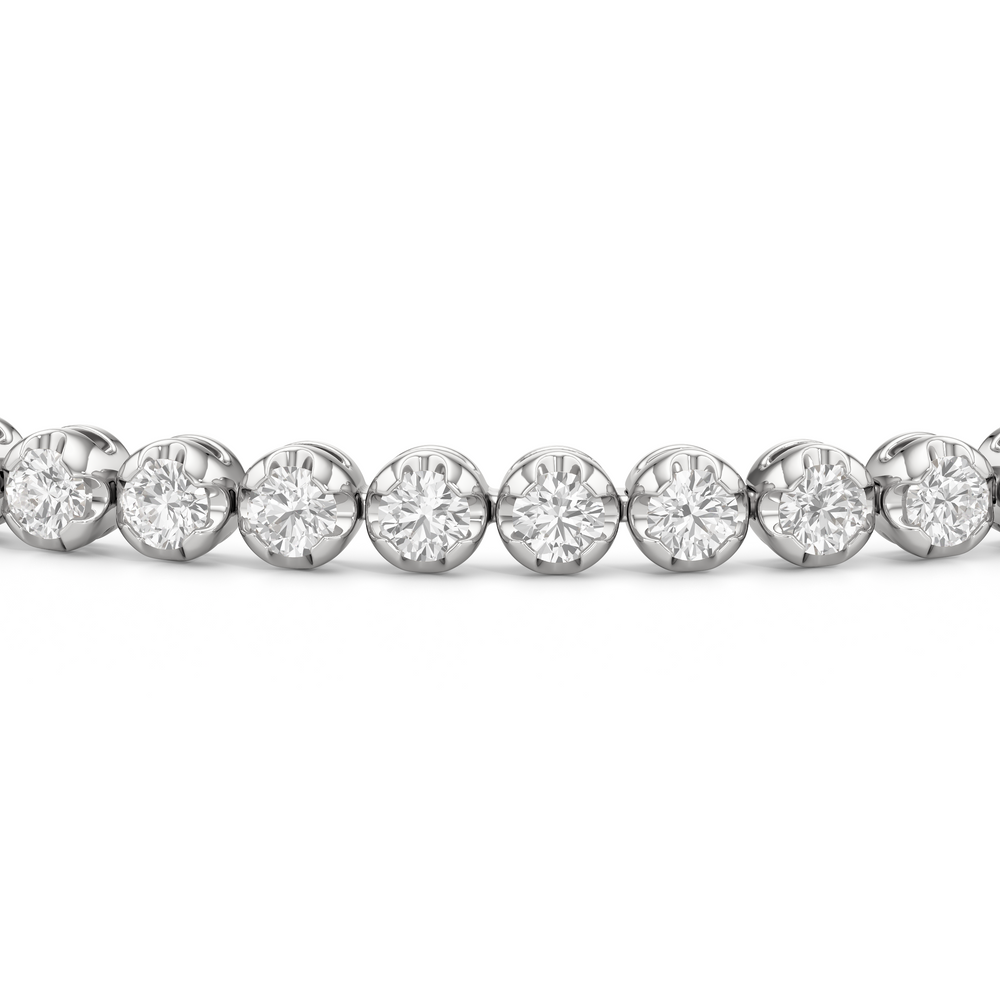 Modern Nugget Lab Diamond Tennis Bracelet with 2 Cut Diamond in 14KT White Gold view 5
