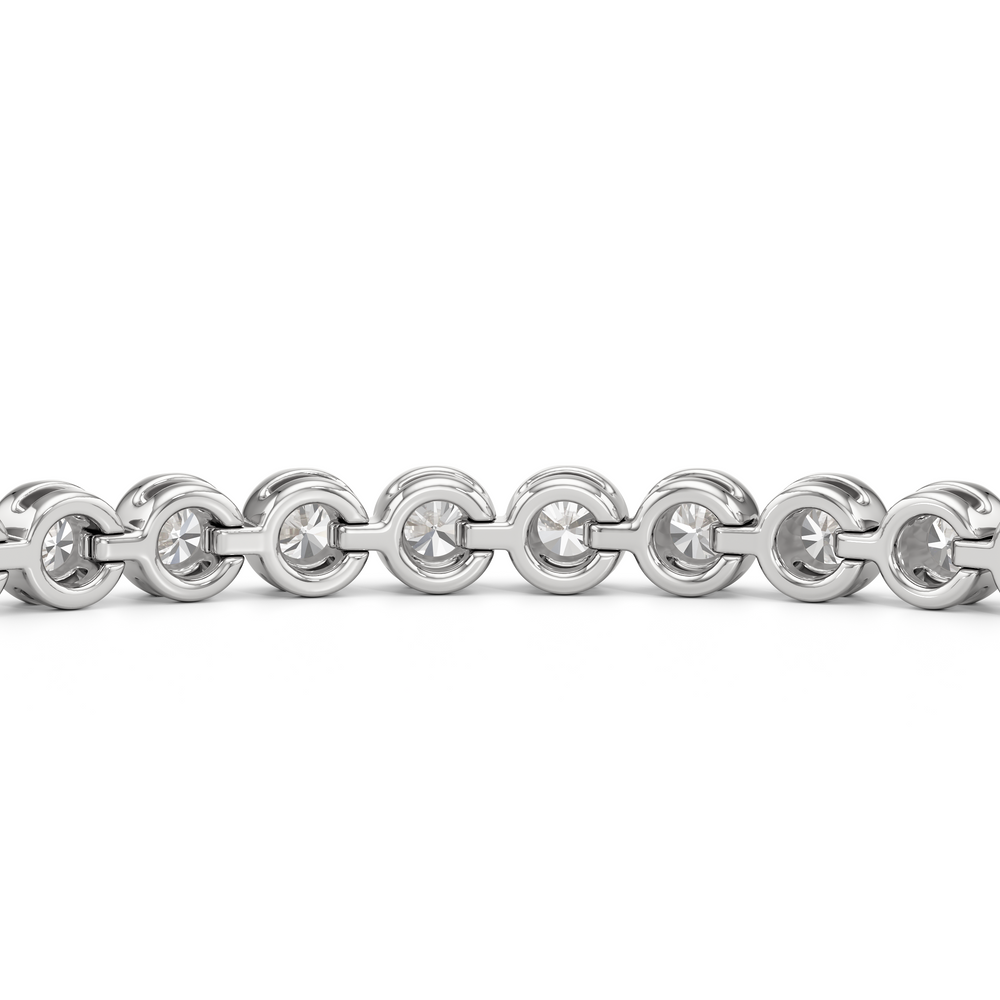 Modern Nugget Lab Diamond Tennis Bracelet with 2 Cut Diamond in 14KT White Gold view 7
