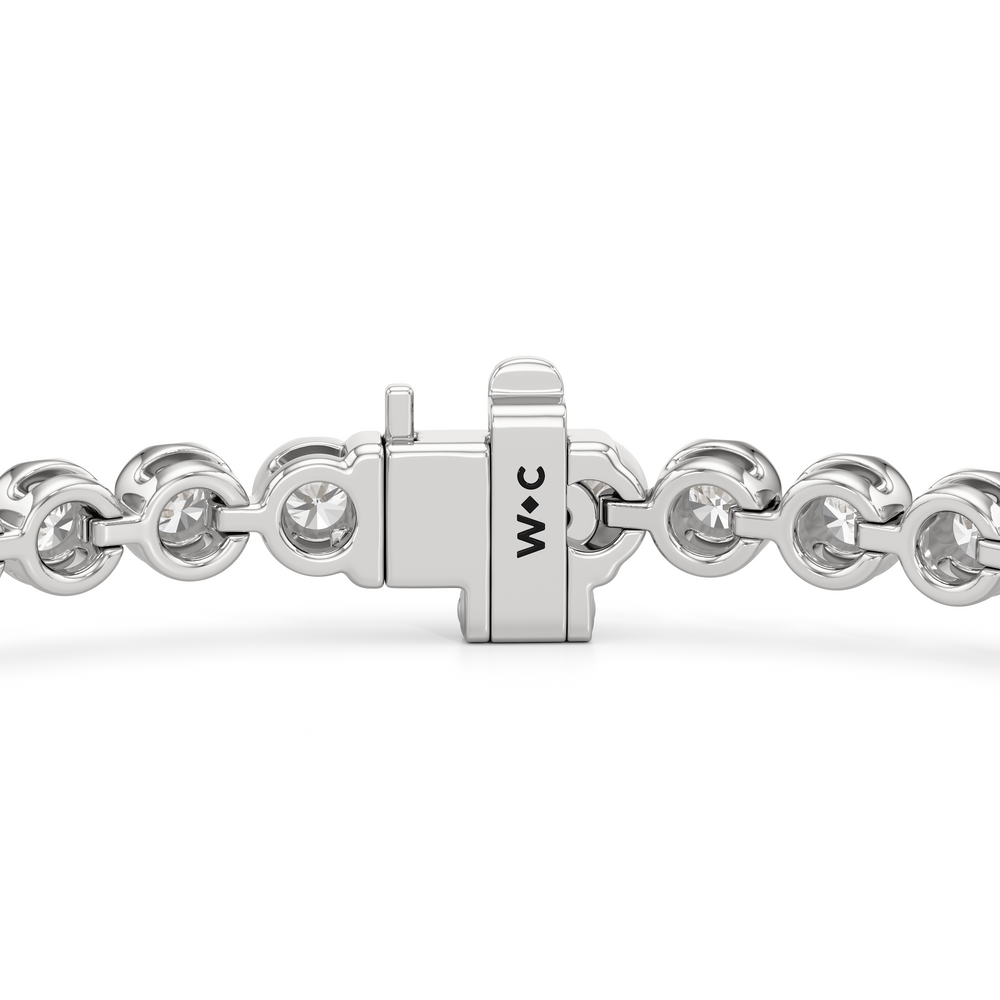 Modern Nugget Lab Diamond Tennis Bracelet with 2 Cut Diamond in 14KT White Gold view 6
