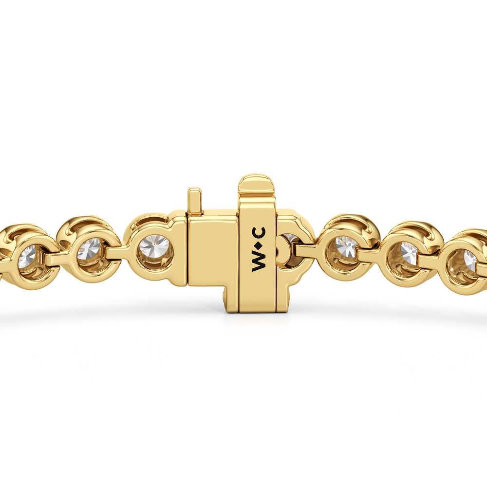 Modern Nugget Lab Diamond Tennis Bracelet with 2 Cut Diamond in 14KT Yellow Gold view 6
