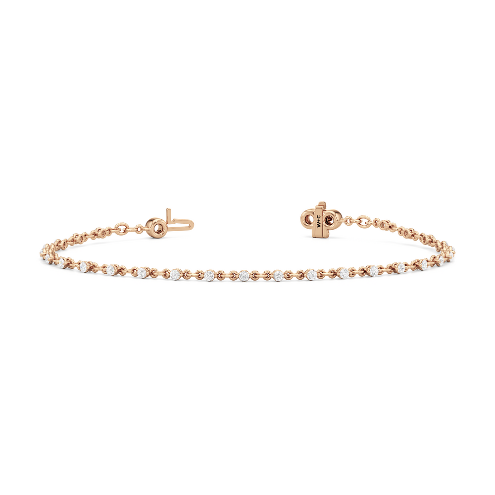 Lab Diamond Chain Link Bracelet with 3/4 Cut Diamond in 14KT Rose Gold view 3
