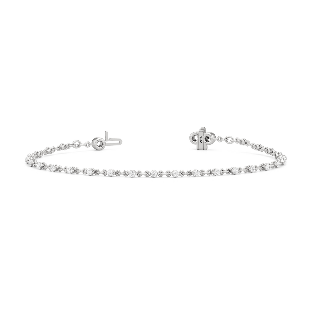 Lab Diamond Chain Link Bracelet with 3/4 Cut Diamond in 14KT White Gold view 3
