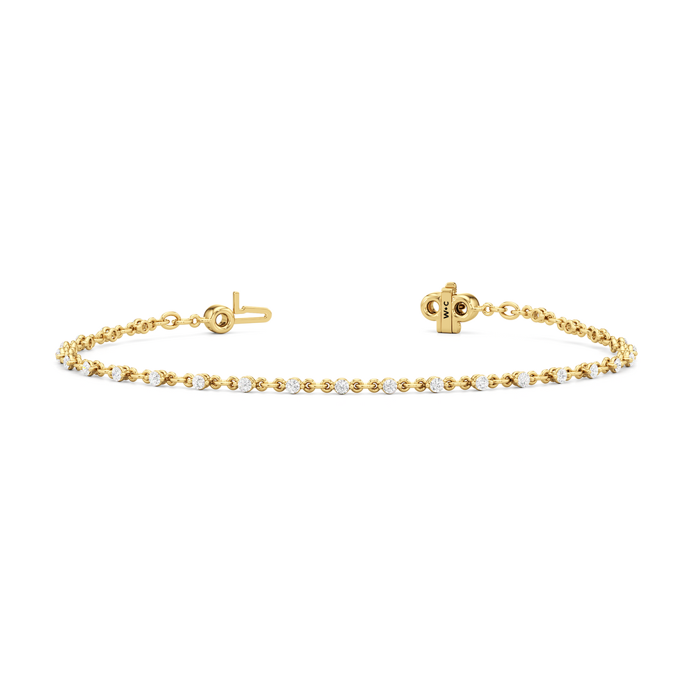Lab Diamond Chain Link Bracelet with 3/4 Cut Diamond in 14KT Yellow Gold view 3
