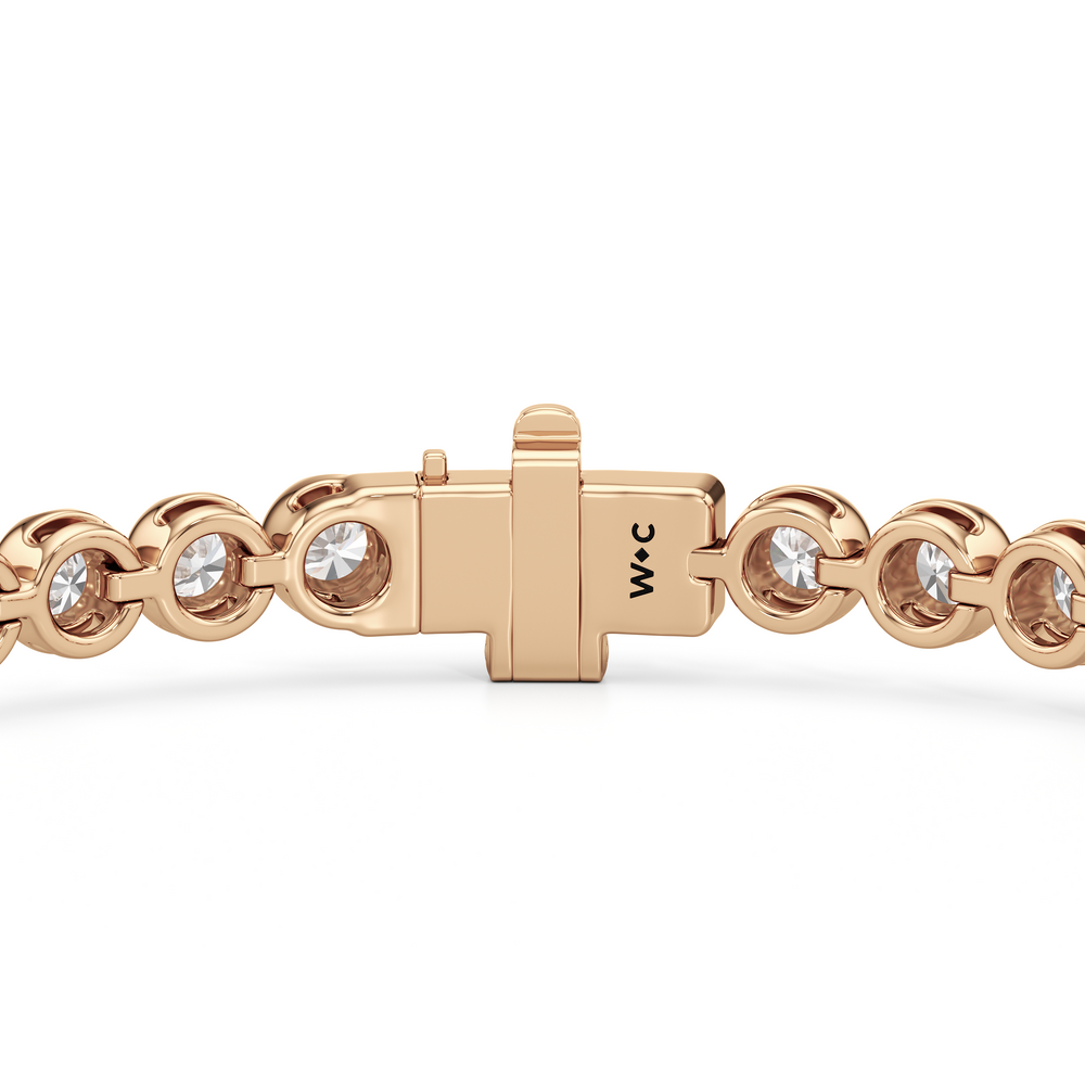 Modern Nugget Lab Diamond Tennis Bracelet with 4 Cut Diamond in 14KT Rose Gold view 7
