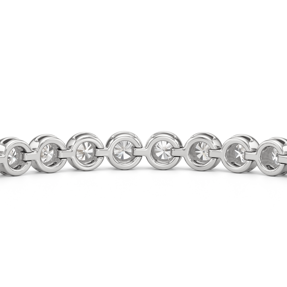 Modern Nugget Lab Diamond Tennis Bracelet with 4 Cut Diamond in 14KT White Gold view 8
