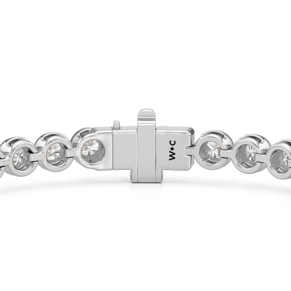 Modern Nugget Lab Diamond Tennis Bracelet with 4 Cut Diamond in 14KT White Gold view 7
