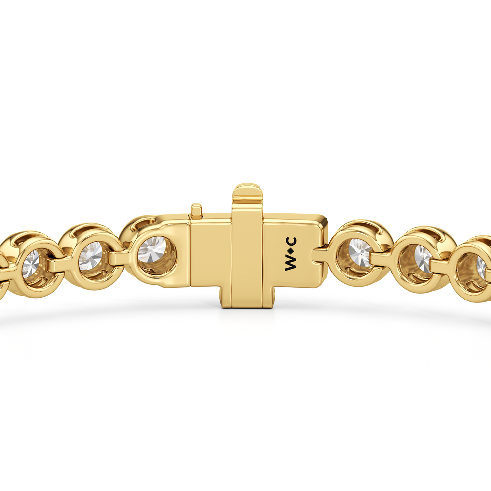 Modern Nugget Lab Diamond Tennis Bracelet with 4 Cut Diamond in 14KT Yellow Gold view 7
