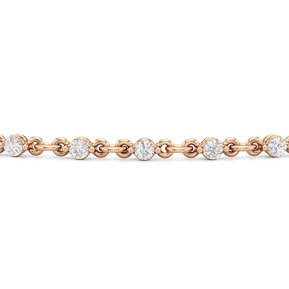Lab Diamond Chain Link Bracelet with 3/4 Cut Diamond in 14KT Rose Gold view 7

