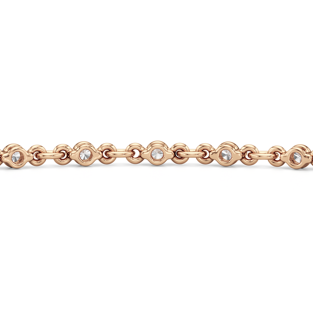 Lab Diamond Chain Link Bracelet with 3/4 Cut Diamond in 14KT Rose Gold view 9
