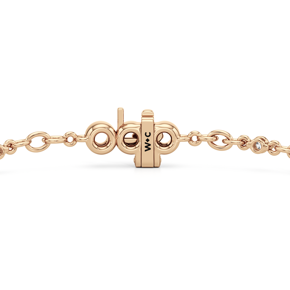 Lab Diamond Chain Link Bracelet with 3/4 Cut Diamond in 14KT Rose Gold view 8
