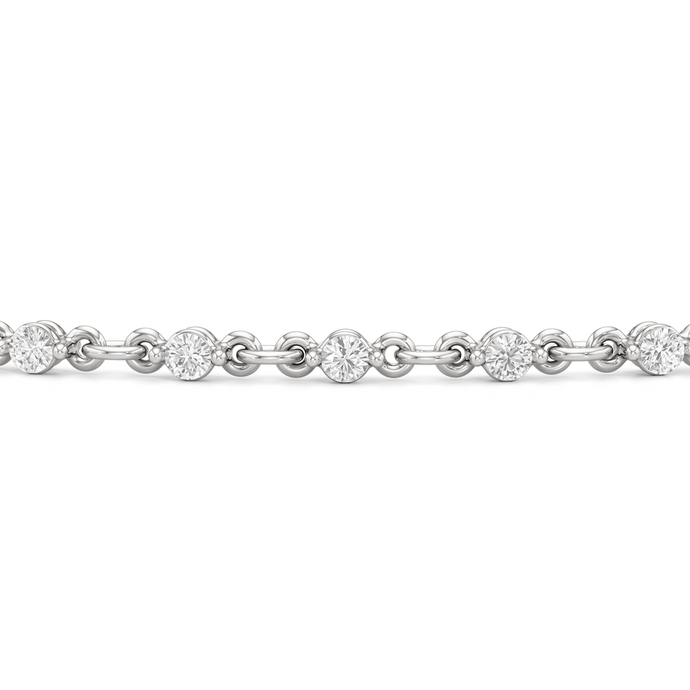 Lab Diamond Chain Link Bracelet with 3/4 Cut Diamond in 14KT White Gold view 7
