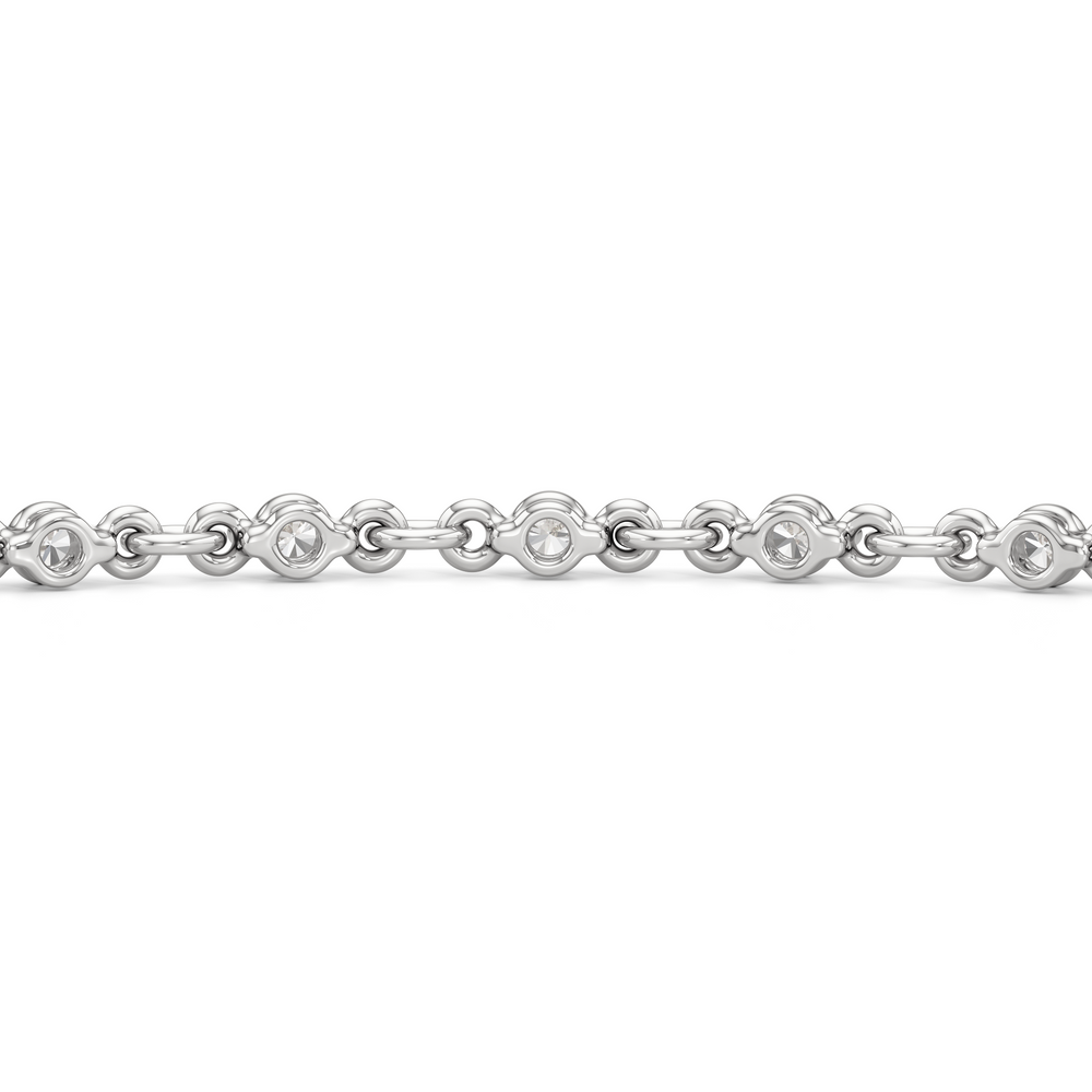 Lab Diamond Chain Link Bracelet with 3/4 Cut Diamond in 14KT White Gold view 9
