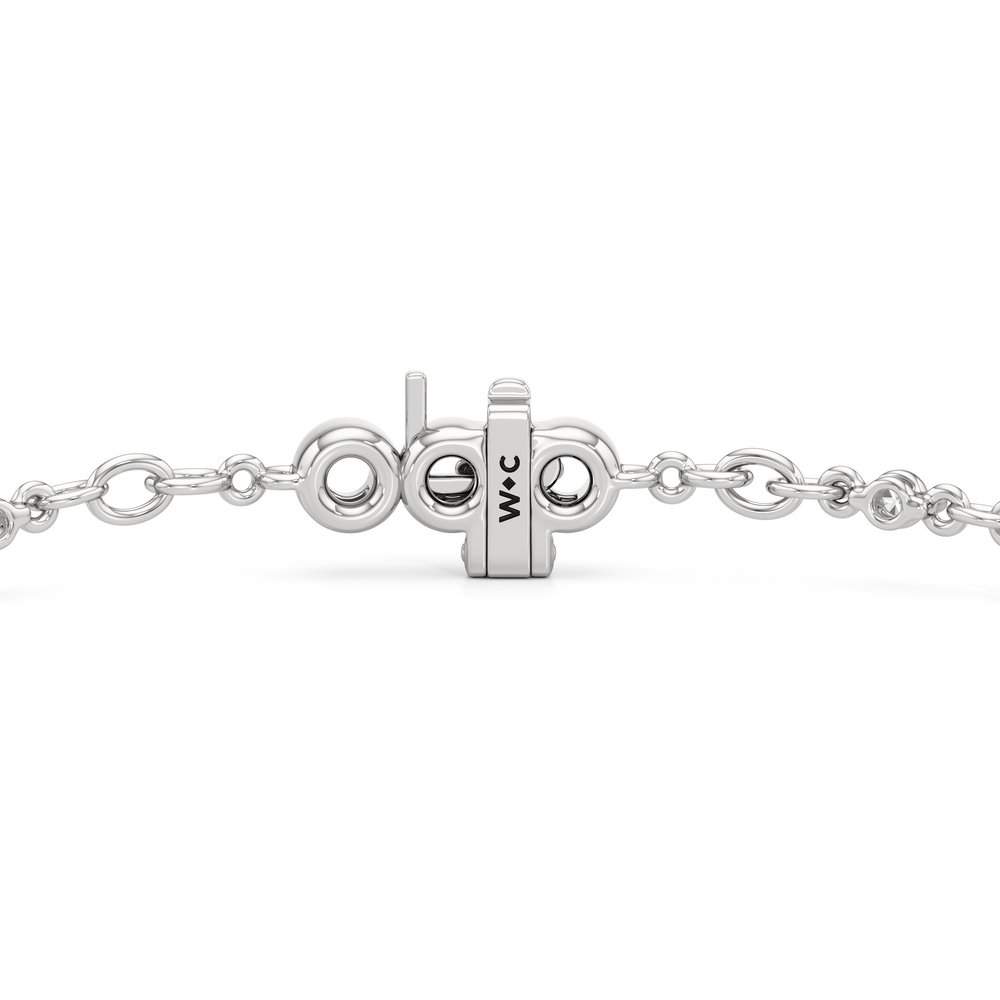 Lab Diamond Chain Link Bracelet with 3/4 Cut Diamond in 14KT White Gold view 8
