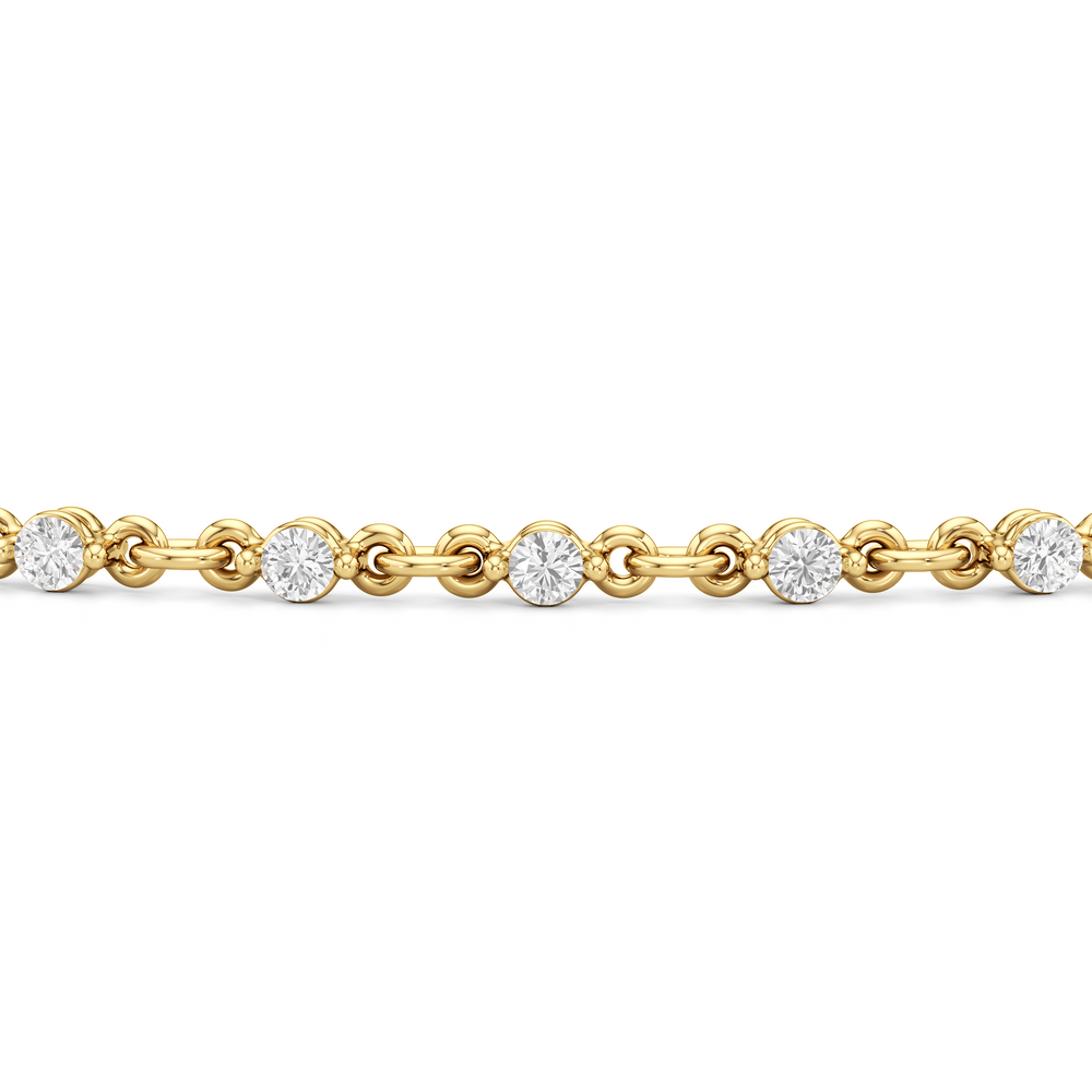 Lab Diamond Chain Link Bracelet with 3/4 Cut Diamond in 14KT Yellow Gold view 7
