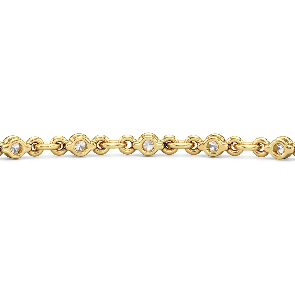 Lab Diamond Chain Link Bracelet with 3/4 Cut Diamond in 14KT Yellow Gold view 9
