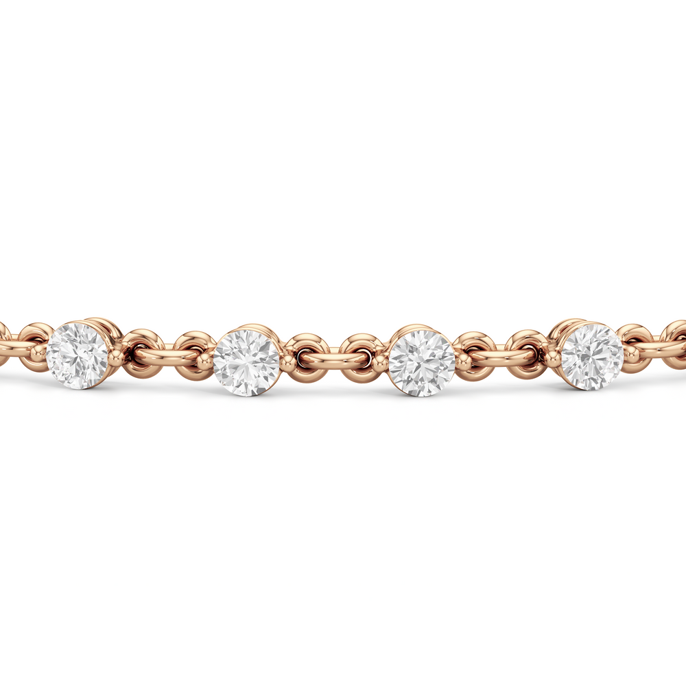 Lab Diamond Chain Link Bracelet with 1 1/3 Cut Diamond in 14KT Rose Gold view 7
