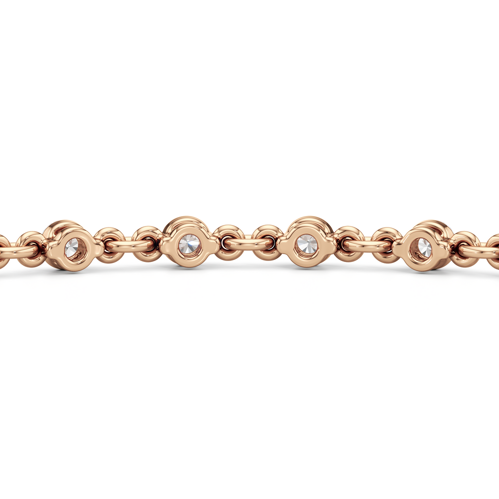 Lab Diamond Chain Link Bracelet with 1 1/3 Cut Diamond in 14KT Rose Gold view 9
