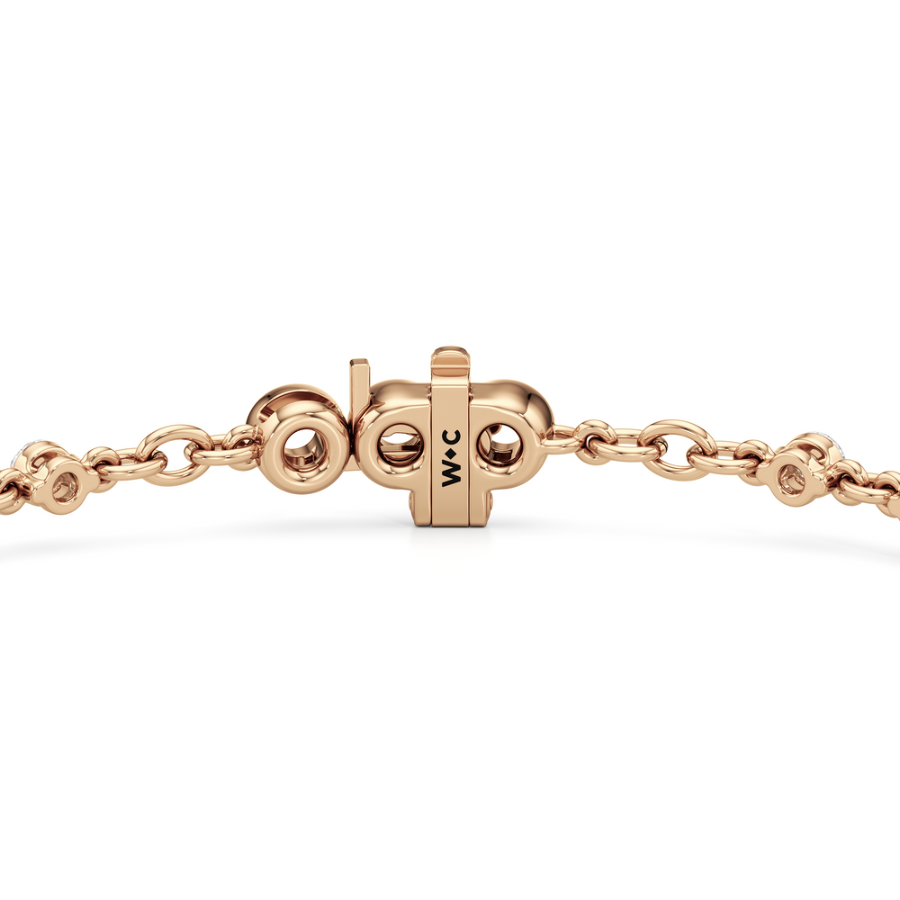 Lab Diamond Chain Link Bracelet with 1 1/3 Cut Diamond in 14KT Rose Gold view 8
