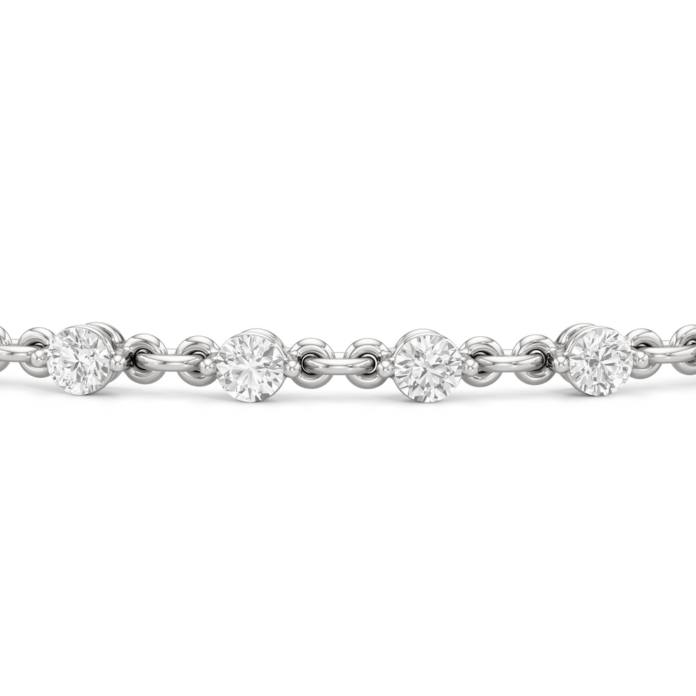 Lab Diamond Chain Link Bracelet with 1 1/3 Cut Diamond in 14KT White Gold view 7
