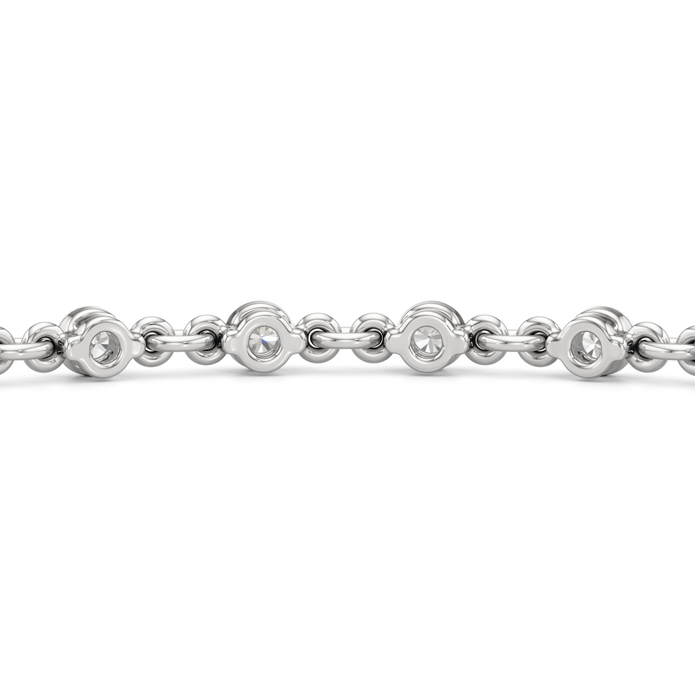 Lab Diamond Chain Link Bracelet with 1 1/3 Cut Diamond in 14KT White Gold view 9

