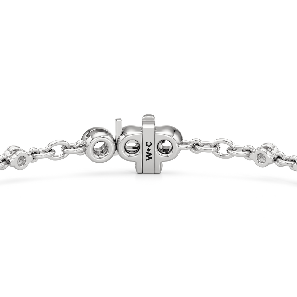 Lab Diamond Chain Link Bracelet with 1 1/3 Cut Diamond in 14KT White Gold view 8
