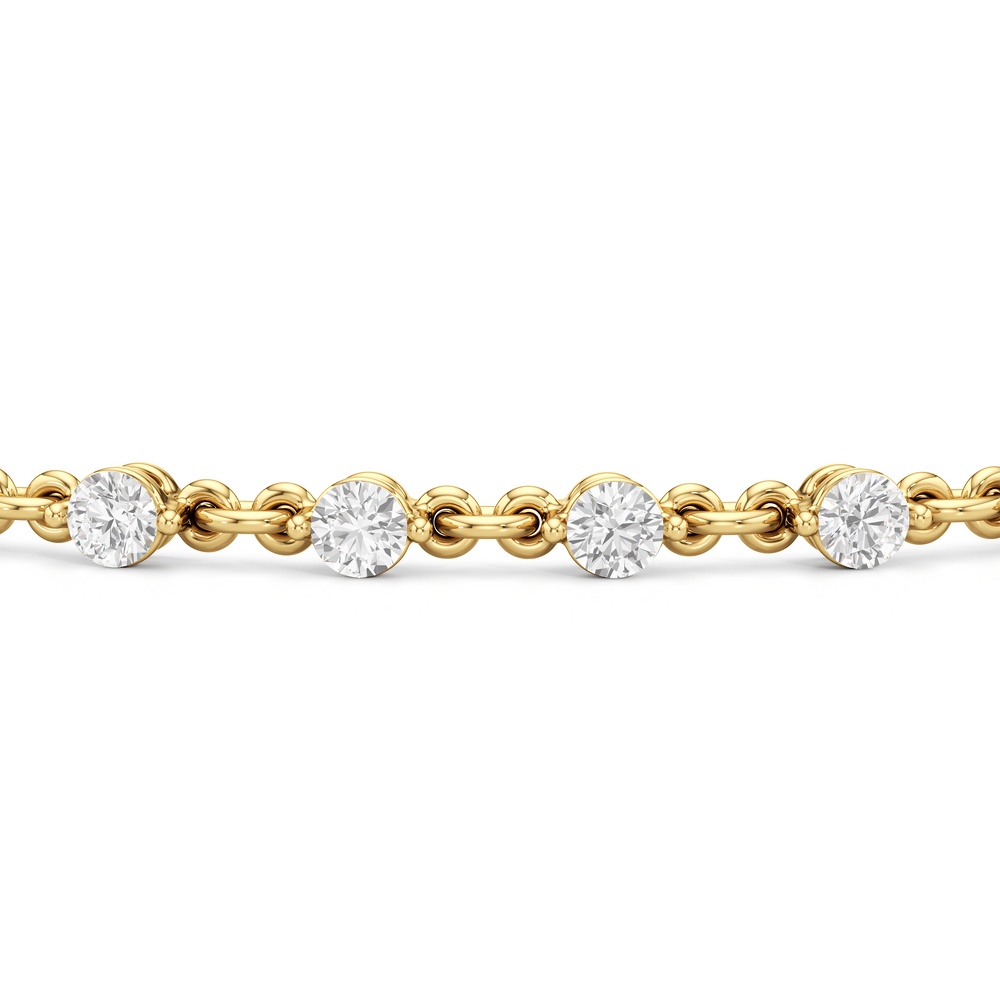 Lab Diamond Chain Link Bracelet with 1 1/3 Cut Diamond in 14KT Yellow Gold view 7
