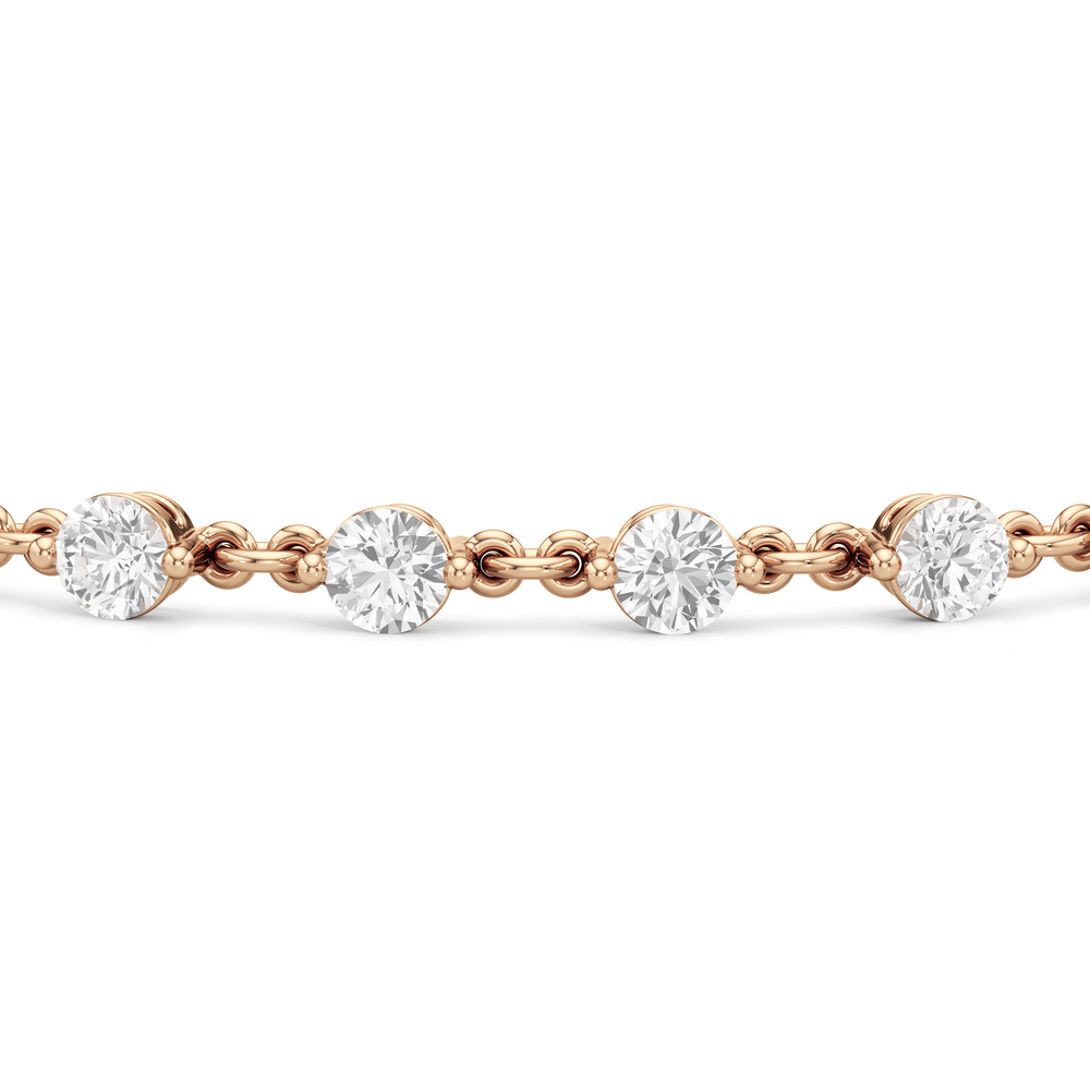 Lab Diamond Chain Link Bracelet with 3 3/8 Cut Diamond in 14KT Rose Gold view 7
