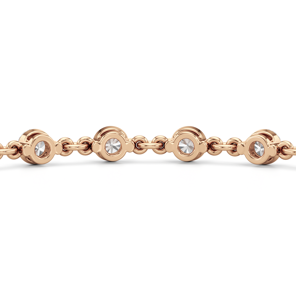 Lab Diamond Chain Link Bracelet with 3 3/8 Cut Diamond in 14KT Rose Gold view 9
