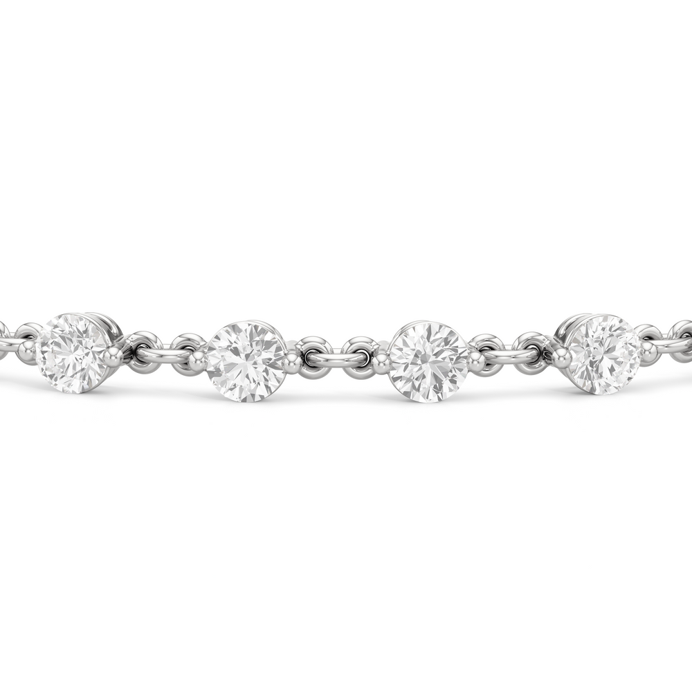 Lab Diamond Chain Link Bracelet with 3 3/8 Cut Diamond in 14KT White Gold view 7
