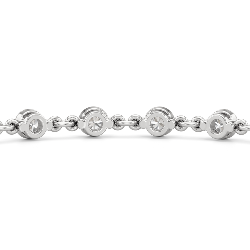 Lab Diamond Chain Link Bracelet with 3 3/8 Cut Diamond in 14KT White Gold view 8
