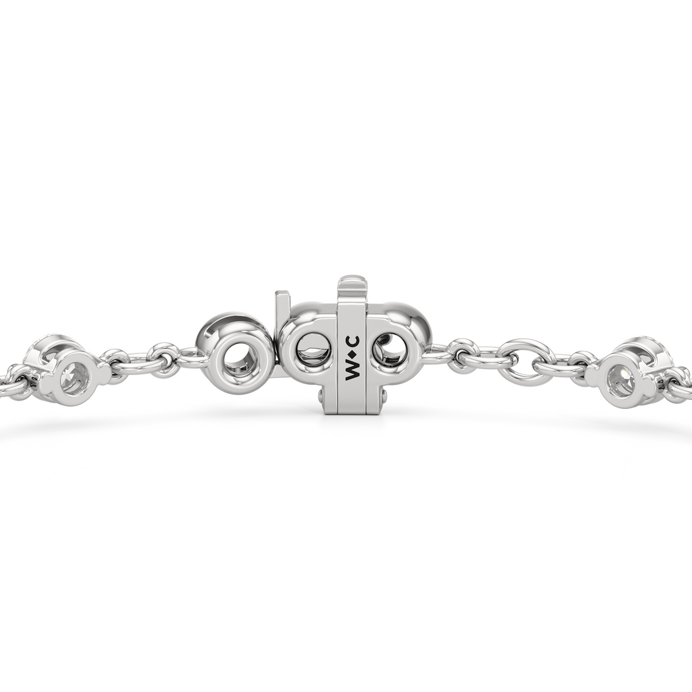 Lab Diamond Chain Link Bracelet with 3 3/8 Cut Diamond in 14KT White Gold view 9

