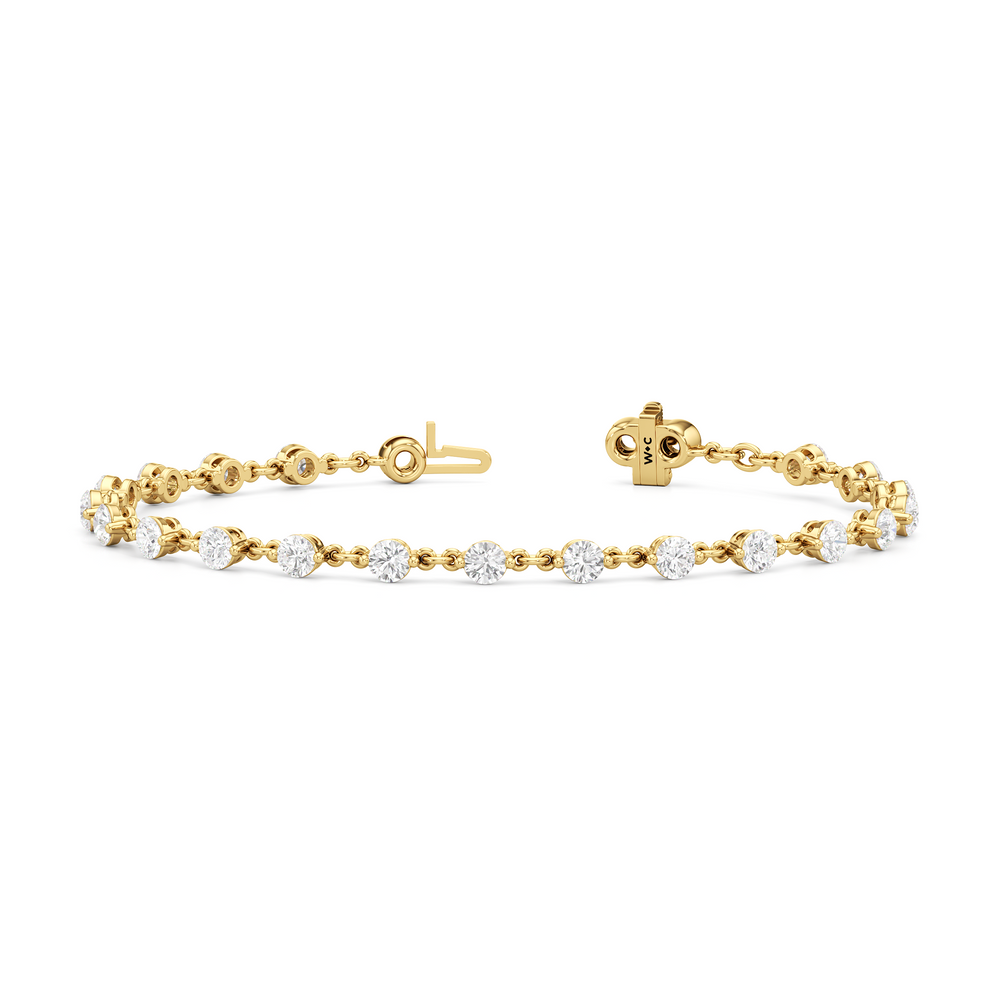 Lab Diamond Chain Link Bracelet with 3 3/8 Cut Diamond in 14KT Yellow Gold view 3
